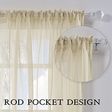 Beige Sheer Curtains - Stylish Semi Sheer Drapes for Home