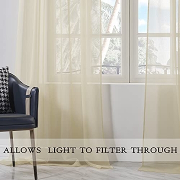 Beige Sheer Curtains - Stylish Semi Sheer Drapes for Home