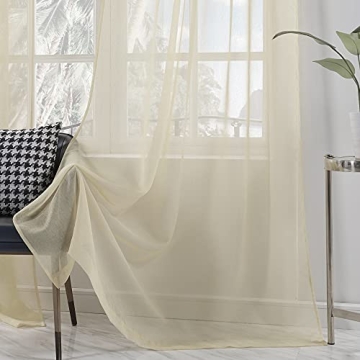 Beige Sheer Curtains - Stylish Semi Sheer Drapes for Home