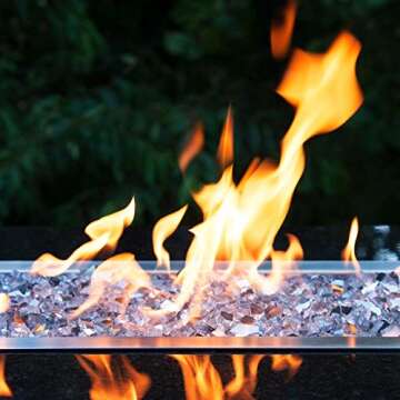 High Luster, 1/2" Reflective Tempered Fire Glass in Diamond Starlight, 10 Pound Jar, by Celestial Fire Glass