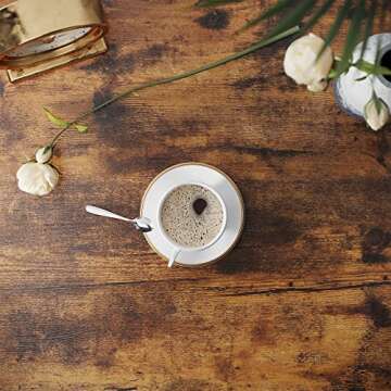 VASAGLE ALINRU Round Coffee Table, Industrial Style Cocktail Table, Durable Metal Frame, Easy to Assemble, for Living Room, Rustic Brown ULCT88X 39.4 x 21.7 x 17.7 Inches