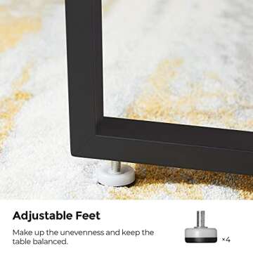 VASAGLE ALINRU Round Coffee Table, Industrial Style Cocktail Table, Durable Metal Frame, Easy to Assemble, for Living Room, Rustic Brown ULCT88X 39.4 x 21.7 x 17.7 Inches