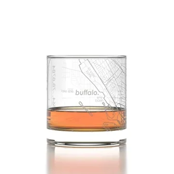 Engraved Buffalo NY Map Rocks Glass for Whiskey Lovers