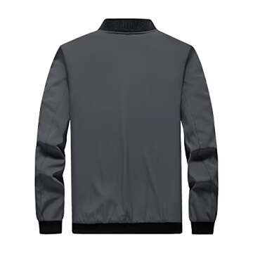 FoxQ Men's Bomber Jacket - Lightweight, Slim Fit Sportswear for Daily Casual Use