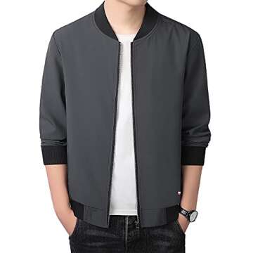 Lightweight FoxQ Men's Bomber Jacket for Casual Style