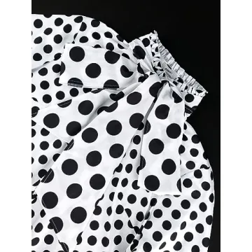Stylish AOMEI Women's Bow Tie Polka Dot Blouse