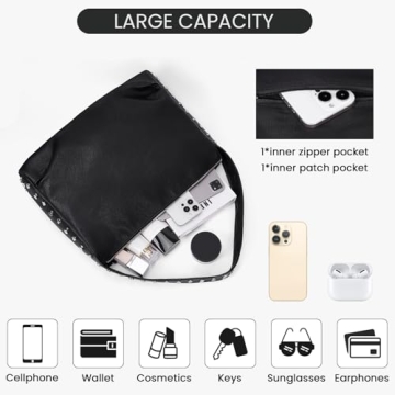 GETERUUV Hand Studded Hobo Bag for Women