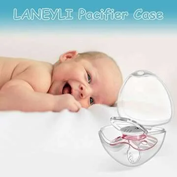 LANEYLI Pacifier Case Pacifier Holder Case Pacifier Clip Binky Holder Case Pacifier Box Pacifier Accessories 3 Pack Transparent