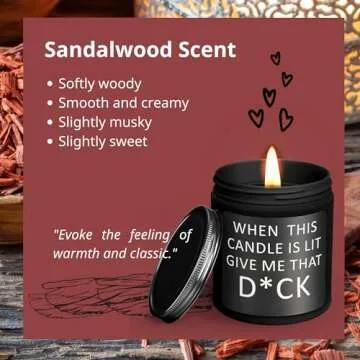 Anniversary, Birthday, Valentines Gifts for Him Her - Gift Ideas for Husband, Wife, Boyfriend, Girlfriend, Couple, Women, Men - Romantic I Love You Present for Home - Sandalwood Scented Candle