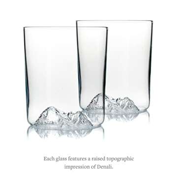 Huckberry Whiskey Peaks Mountain Bar Glasses Set of 2