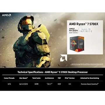 INLAND AMD Ryzen 7 5700X 8-Core 16-Thread Unlocked Desktop Processor with MSI B550-A PRO ProSeries Motherboard (AMD AM4, DDR4, PCIe 4.0, SATA 6Gb/s, M.2, USB 3.2 Gen 2 ATX)