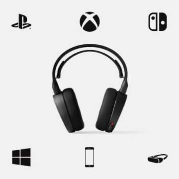 SteelSeries Arctis 5 - RGB Illuminated Gaming Headset with DTS Headphone: X v2.0 Surround - for PC and PlayStation 4 - Black