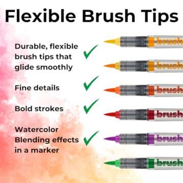 Karin Brushmarker Pro 75pc Mega Box Plus brush tip markers Set, Blendable, Water-Based, Professional Grade Brush Markers for Adults and Artists, 72 Colors and 3 Blenders in Exclusive Storage Case