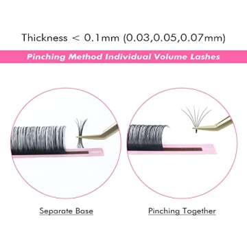ALLOVE Cashmere Eyelash Extension Classic Lash Extensions 0.07 D Curl 15-20mm Mixed Tray Individual Volume Lash Extensions Lash Trays for Lash Extensions Supplies Single Eyelash Extensions