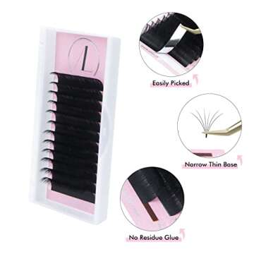 ALLOVE Cashmere Eyelash Extension Classic Lash Extensions 0.07 D Curl 15-20mm Mixed Tray Individual Volume Lash Extensions Lash Trays for Lash Extensions Supplies Single Eyelash Extensions