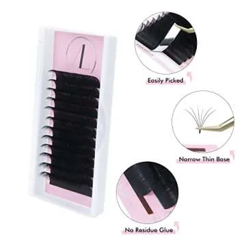ALLOVE Cashmere Eyelash Extension Classic Lash Extensions 0.07 D Curl 15-20mm Mixed Tray Individual Volume Lash Extensions Lash Trays for Lash Extensions Supplies Single Eyelash Extensions