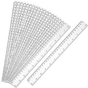 EBOOT 20 Pack Clear Plastic Ruler 12 Inch Straight Ruler Flexible Ruler with Inches and Metric for S...