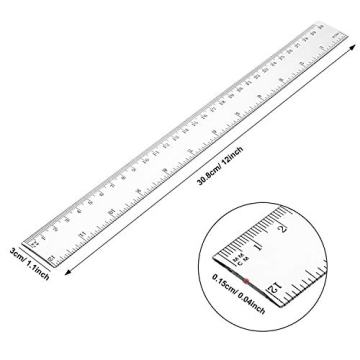 EBOOT 20 Pack Rulers - Clear 12 Inch Flexible Measuring Tools