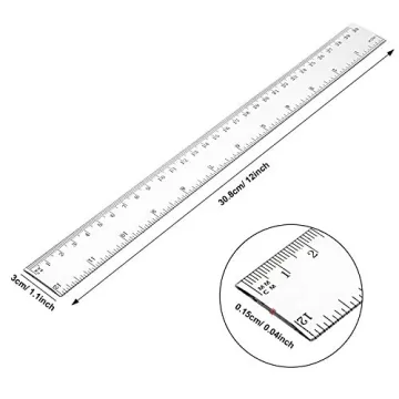 EBOOT 20 Pack Rulers - Clear 12 Inch Flexible Measuring Tools