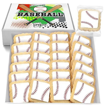 Delightful Kosher Vanilla Baseball Cookies - 24 Pack Party Favors