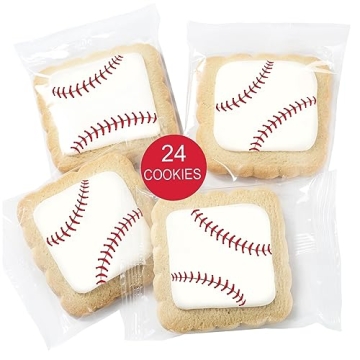 Kosher Vanilla Baseball Cookies 24 Pack Party Favors