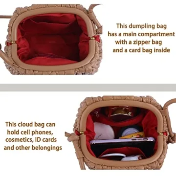 ELDA Dumpling Bag Stylish Cloud Purse for Women