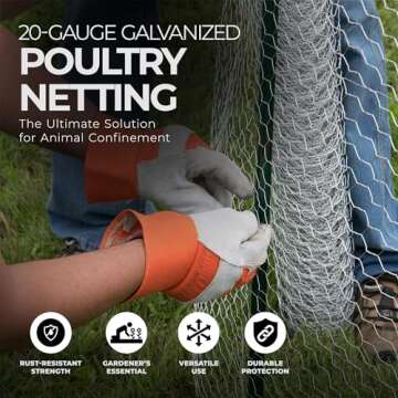 YARDGARD Chicken Wire 2 Inch Mesh 36 Inch X 150 Foot 20 Gauge Galvanized Steel Wire Fence Ideal for ...