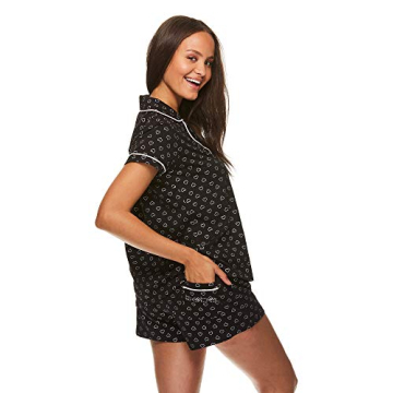 bebe Womens Pajama Set Button Down Shirt Shorts Sleepwear