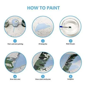 RMANA Acrylic Paint by Number Landscape On Canvas Art for Beginner Adults Students Teens Painting by Numbers DIY Arts Crafts Numero Advanced Abstract Sunny Beach Palm Tree Colorful Box Christmas Gift