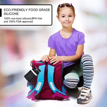 Muslish Collapsible Water Bottle for Travel - BPA Free Silicone