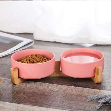 Stylish HCHLQLZ Rose Pet Bowls for Dogs and Cats