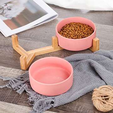 Stylish HCHLQLZ Rose Pet Bowls for Dogs and Cats