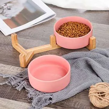 Stylish HCHLQLZ Rose Pet Bowls for Dogs and Cats