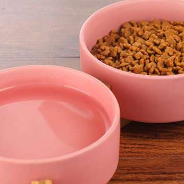 Stylish HCHLQLZ Rose Pet Bowls for Dogs and Cats
