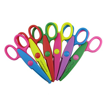 Honbay Pack of 6 Assorted Colors Kids Smart Paper Edger Scissors for Teachers, Students, Crafts, Scr...