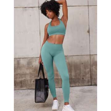 YEOREO Eileen Hidden Scrunch Butt Workout Leggings for Women Lifting Seamless Mid Low Waist 25" Gym ...