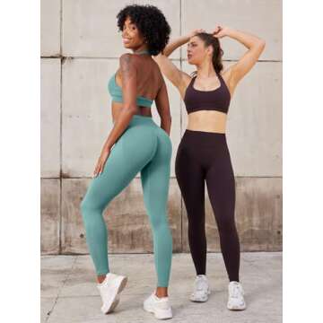 YEOREO Eileen Hidden Scrunch Butt Workout Leggings for Women Lifting Seamless Mid Low Waist 25" Gym Fitness Yoga Pants with Tummy Control Pistachio-S