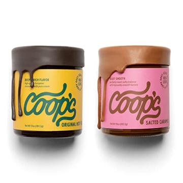 Coop's Original Hot Fudge & Salted Caramel Sauce (2-Pack): Gourmet and All Natural