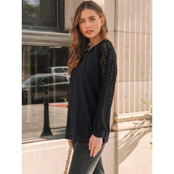 AUTOMET Lace Long Sleeve Tops for Stylish Outfits