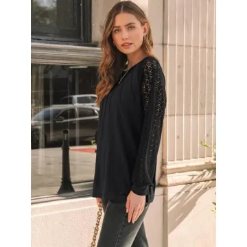 AUTOMET Lace Long Sleeve Tops for Stylish Outfits