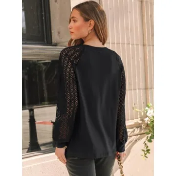 AUTOMET Lace Long Sleeve Tops for Stylish Outfits
