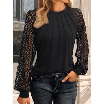 AUTOMET Lace Long Sleeve Tops for Stylish Outfits