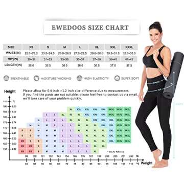 Ewedoos Fleece Lined Leggings with Pockets for Women - Thermal Warm Workout Winter Leggings for Women Yoga Pants for Women