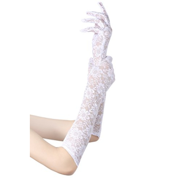 Elegant Elbow Length Lace Gloves for Women
