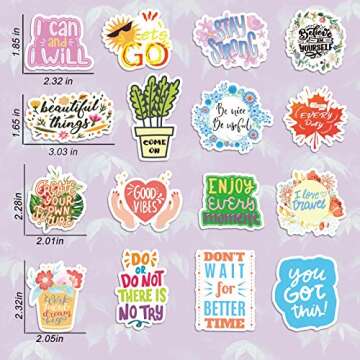 Inspirational Stickers,150Pcs Motivational Stickers for Water Bottles Positive Quote Stickers for Journaling Scrapbook Aesthtic Waterproof Vinyl Laptop Stickers for Teens Adults Kids Teachers