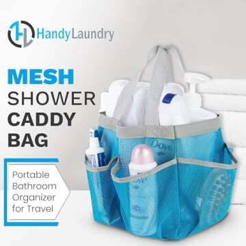 Handy Laundry Mesh Shower Caddy Bag - Collapsible, Portable Bathroom Organizer for Travel, Gym, and ...