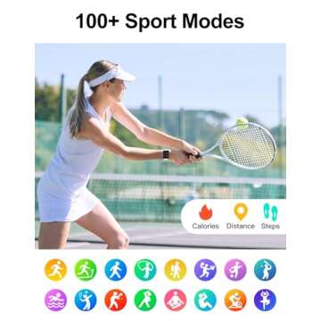 Dakofied Smart Watch (Answer/Make Calls), 1.85" Smart Watches for Men Women Digital Watch Fitness Tracker with 100+ Sport Modes Heart Rate Monitor Watch for iOS Android Phones Waterproof Milky White