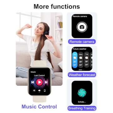 Dakofied Smart Watch (Answer/Make Calls), 1.85" Smart Watches for Men Women Digital Watch Fitness Tracker with 100+ Sport Modes Heart Rate Monitor Watch for iOS Android Phones Waterproof Milky White