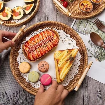 Stylish Rattan Serving Tray with Handles for Any Occasion