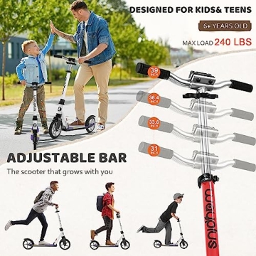 WAYPLUS Lightweight Kick Scooter for Kids and Adults